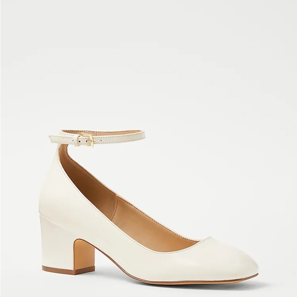 Ann Taylor - Patent Ankle Strap High Block Heel Pumps